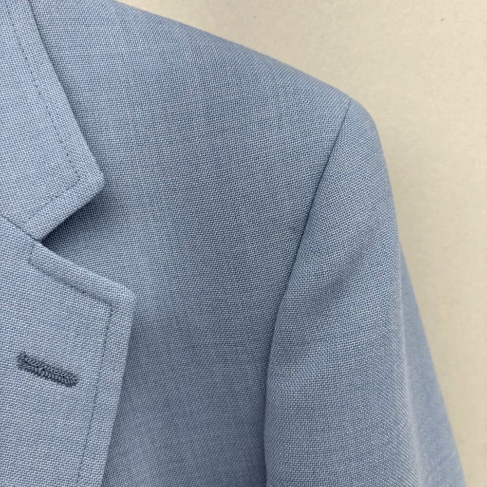 Vintage Union Made Lands End 41R Blazer Sky Blue Polyester Wool Blend READ - Picture 4 of 9